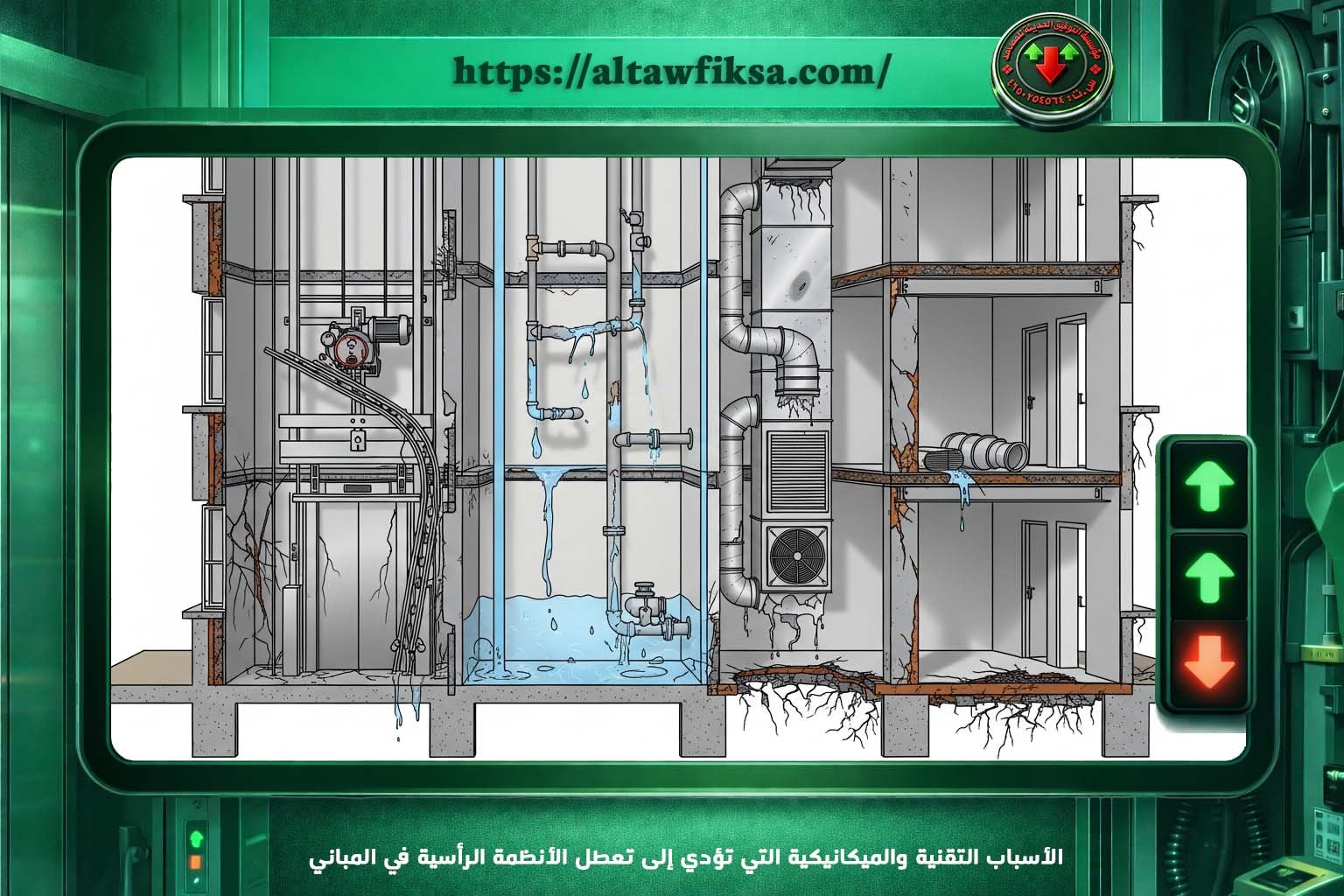 حل مشكلة توقف المصعد