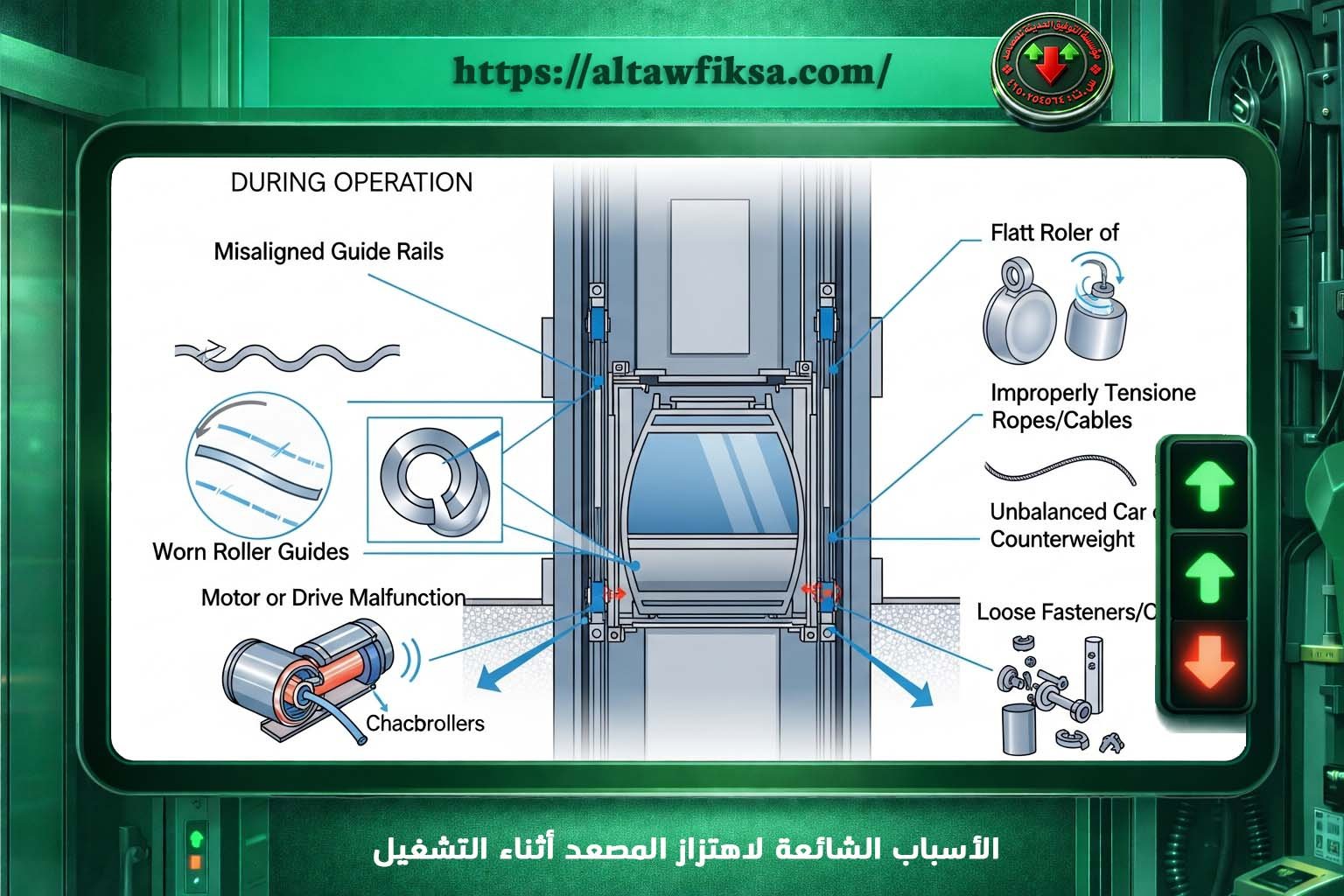 اهتزاز المصعد اثناء الحركة