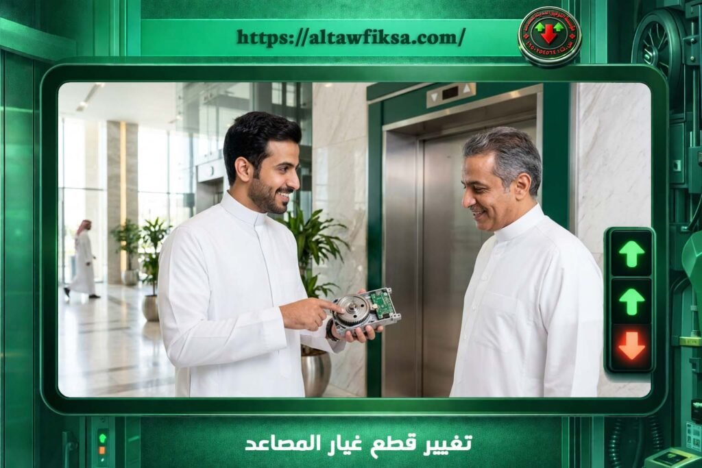 تغيير قطع غيار المصاعد